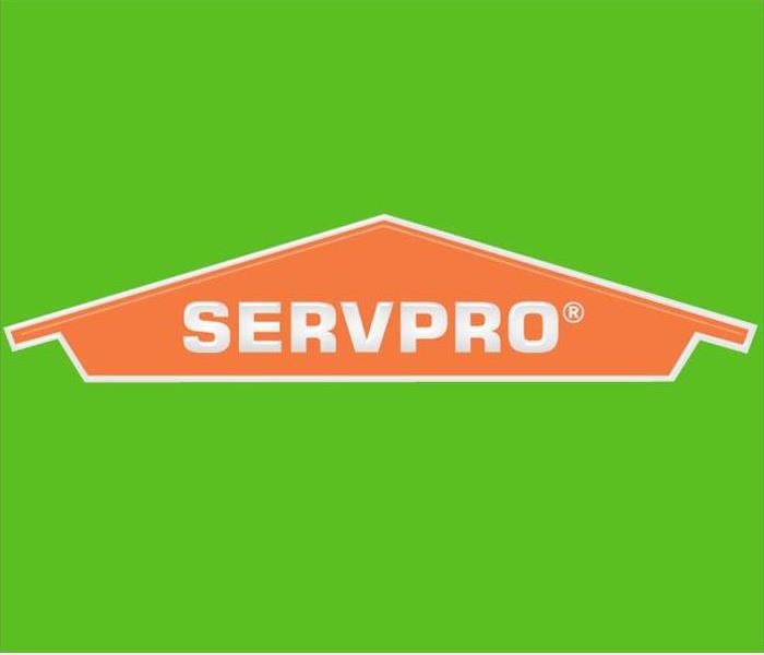 SERVPRO Orange Logo on green background